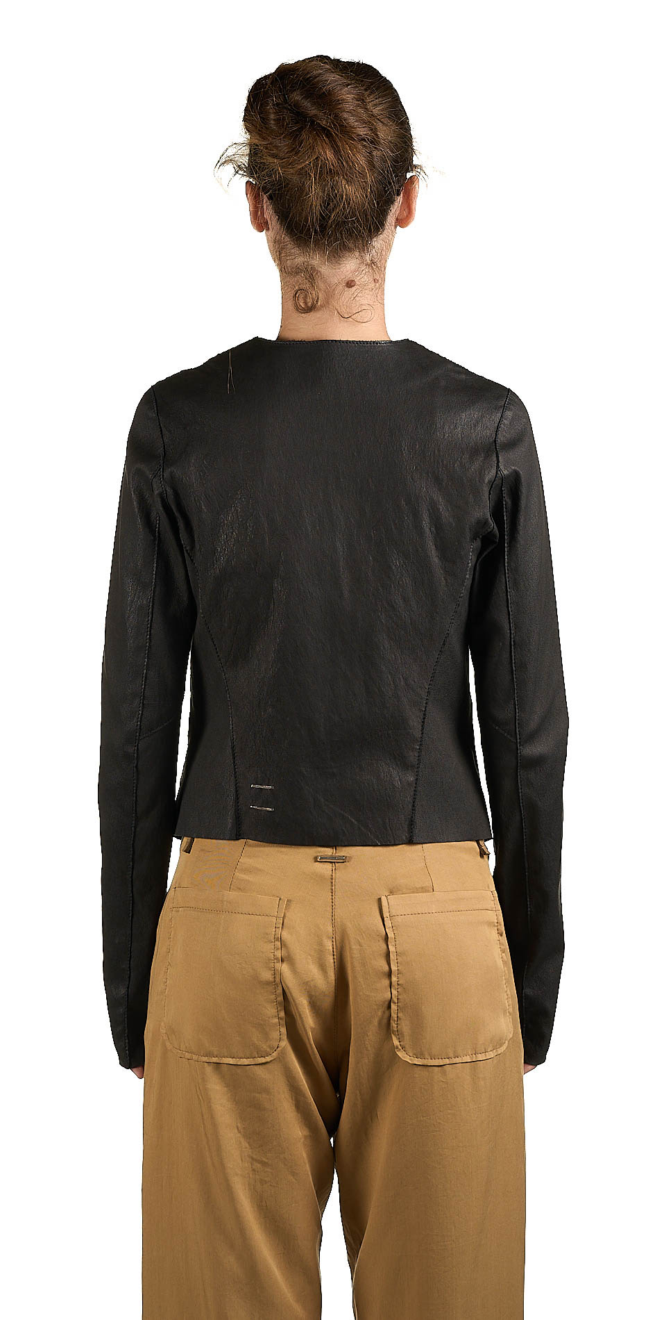 DANIELE BASTA LEATHER AND SILVER JACKET